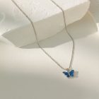 Silver Toned Butterfly Necklace Pendant 3
