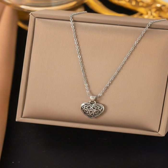 Sterling Silver Filigree Heart Necklace 4