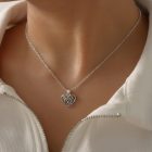 Sterling Silver Filigree Heart Necklace 7