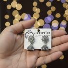 silver sunflower earings 2