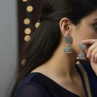 silver sunflower earings 4