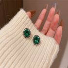 emerald green crystal earrings 2