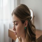 emerald green crystal earrings 4