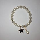 pearl beaded bracelet with gold star charm 2