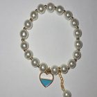 pearlskyblue heart charm bracelet
