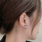 pink crystal stud top earrings 1