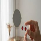 royal red stud earings 2