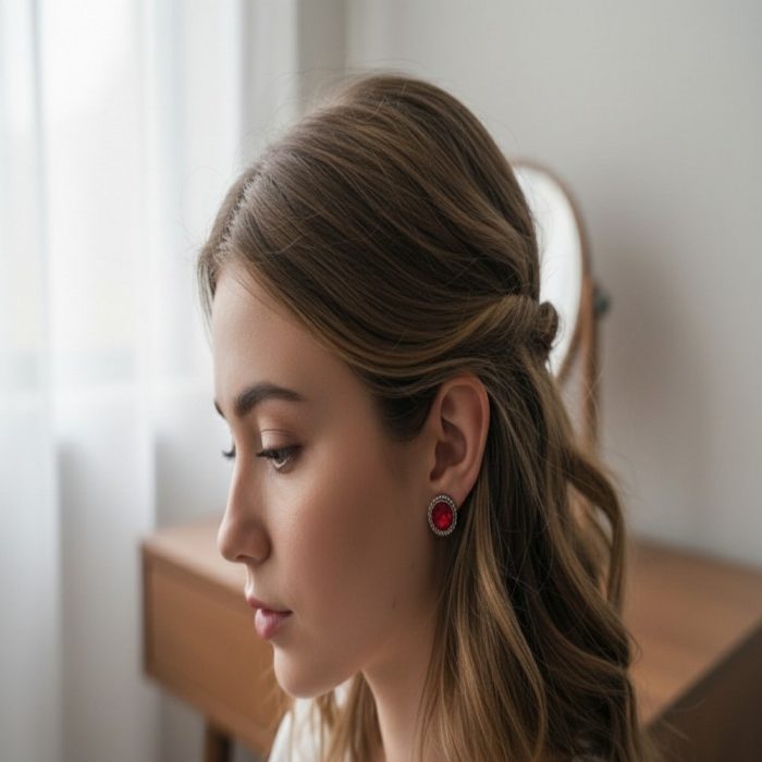 royal red stud earings 5